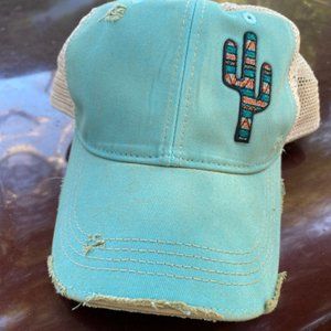 Southwest Cactus Distressed Cap Distressed